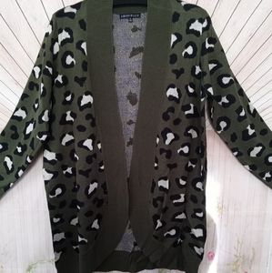 Brand New Olive Green Animal Print Cardigan XL